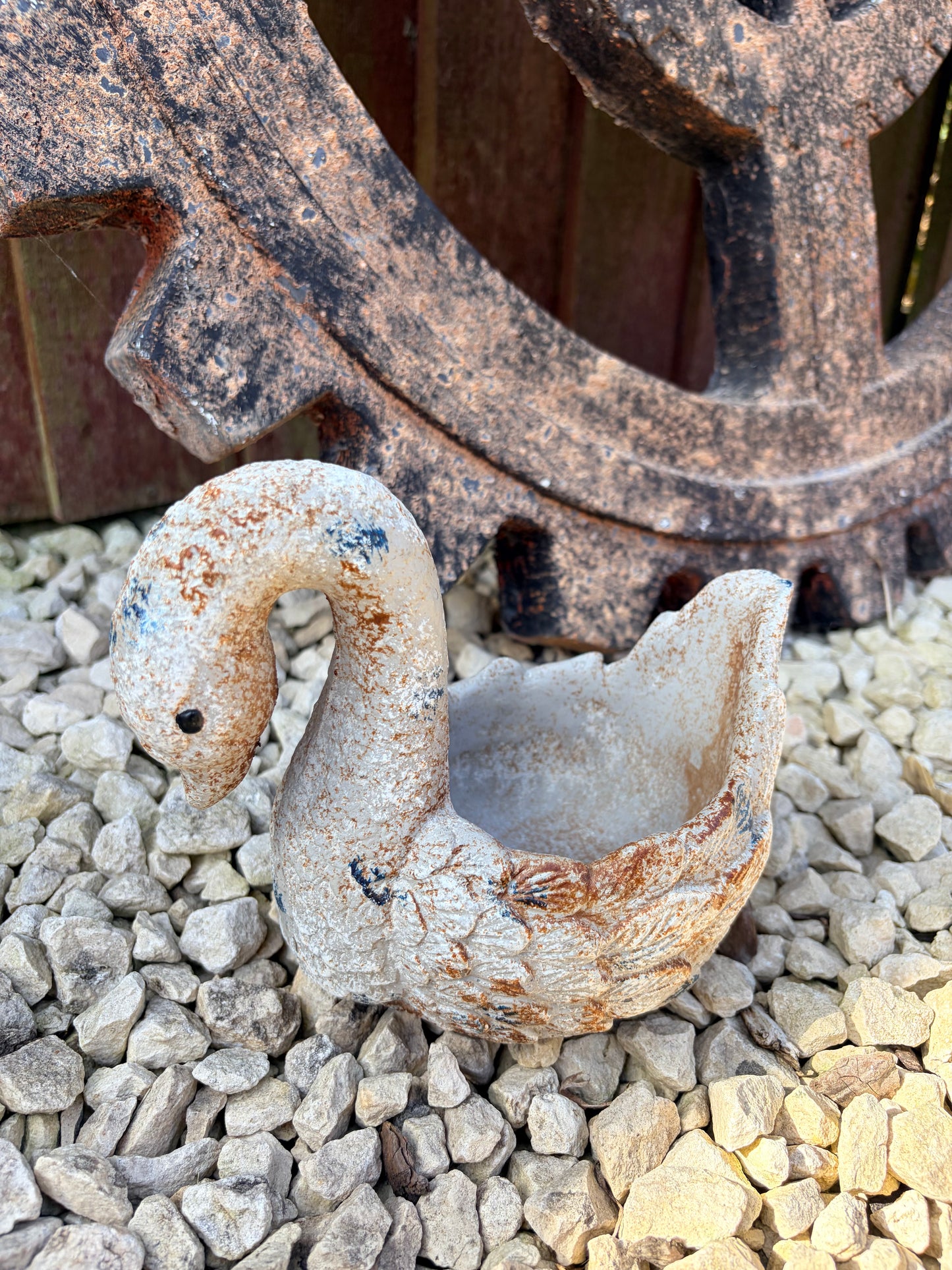 Rustic Swan Planter