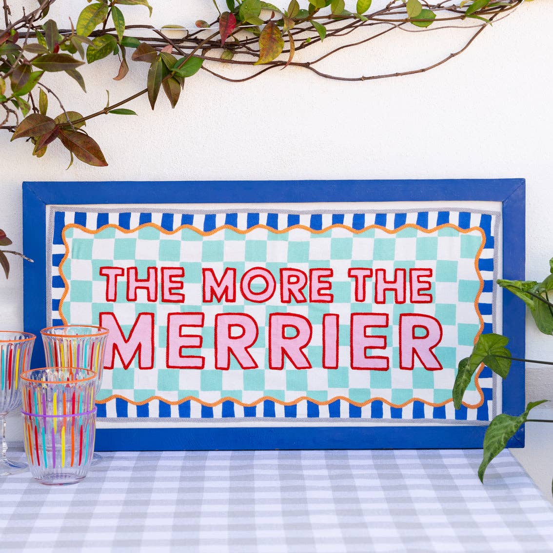 Blue Fabric 'The More The Merrier' Typography Art