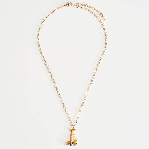 FABLE Enamel Fox Short Necklace