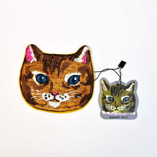 Nathalie Lete Embroidered Cat Face Pouch - MAYA