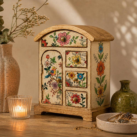 Hand painted Wooden Storage Cabinet