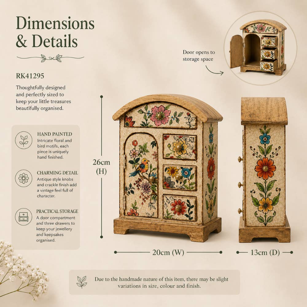 Hand painted Wooden Storage Cabinet