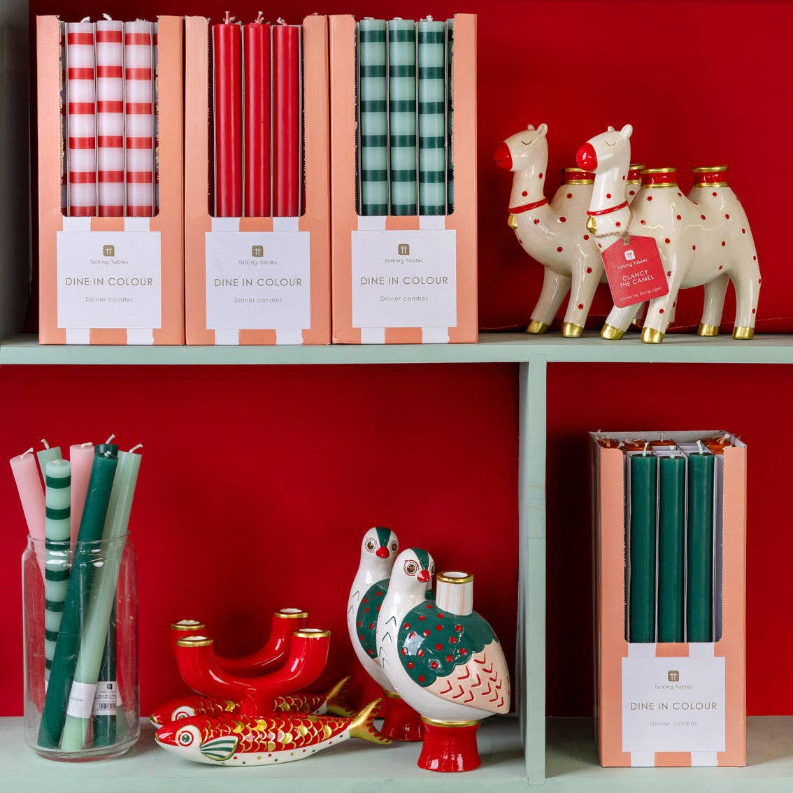 Hand-Painted Bird Ceramic Candle Holder Pair