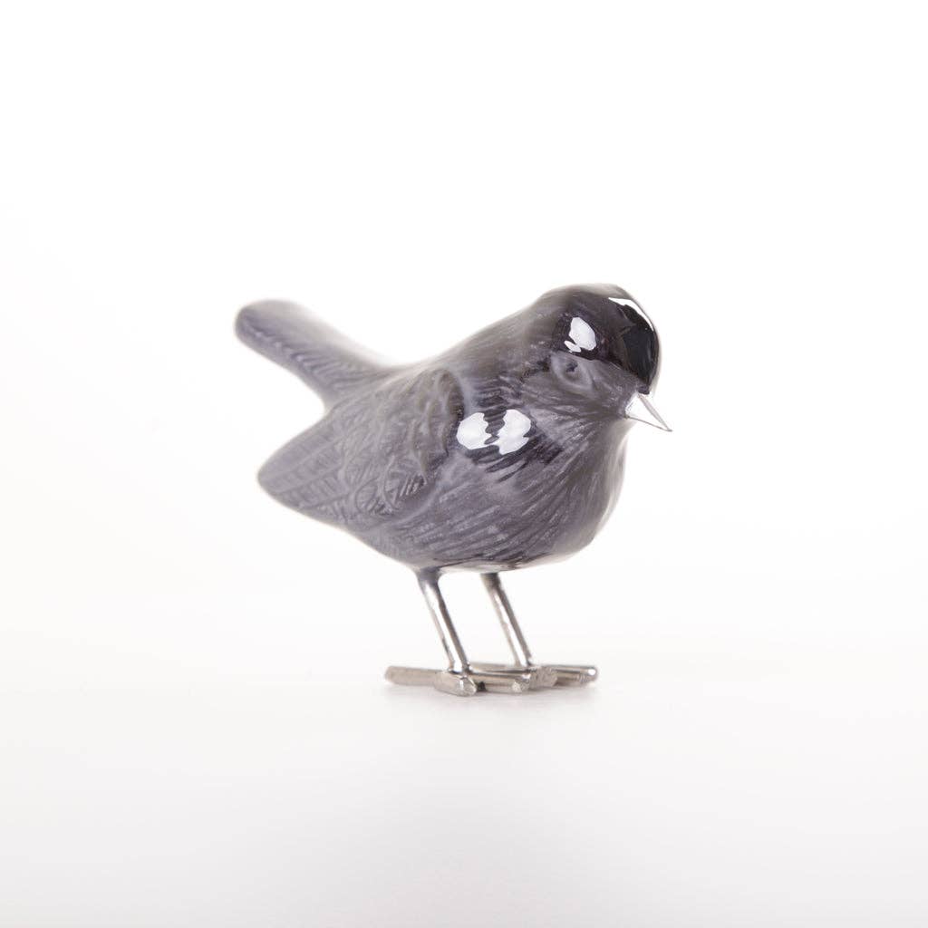 Brushed Black Robin 12.5 cm