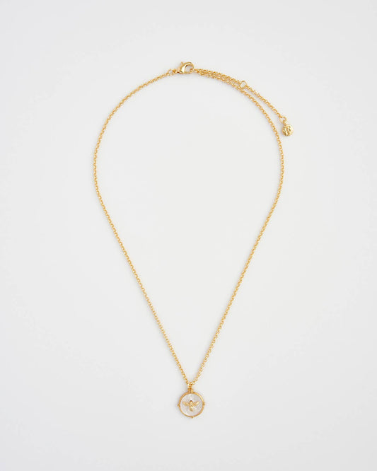 FABLE Honey Bee & Pearl Pendant Necklace