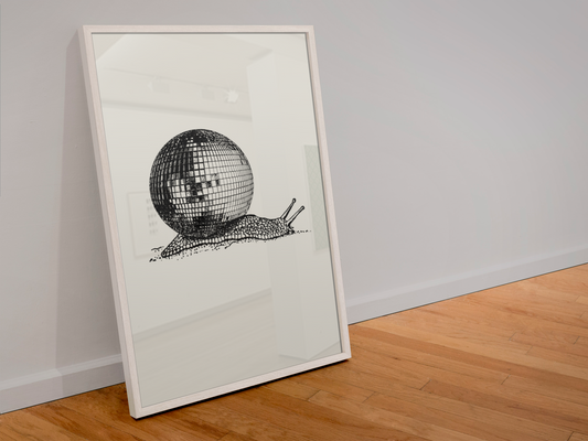Disco Ball Snail Print