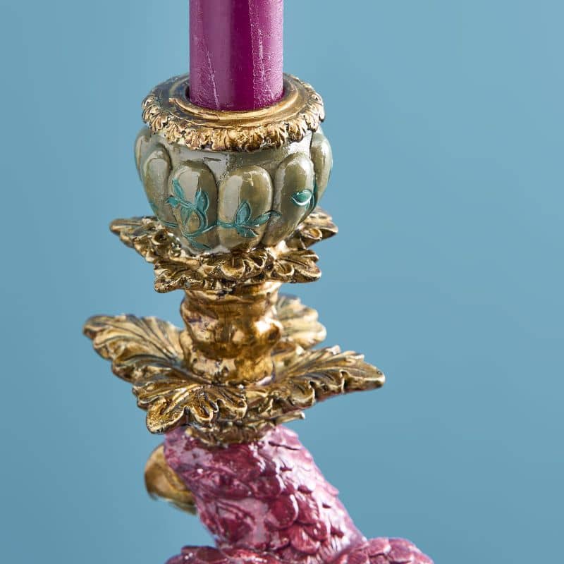 Pair of Parrot Candle Holders - Pink