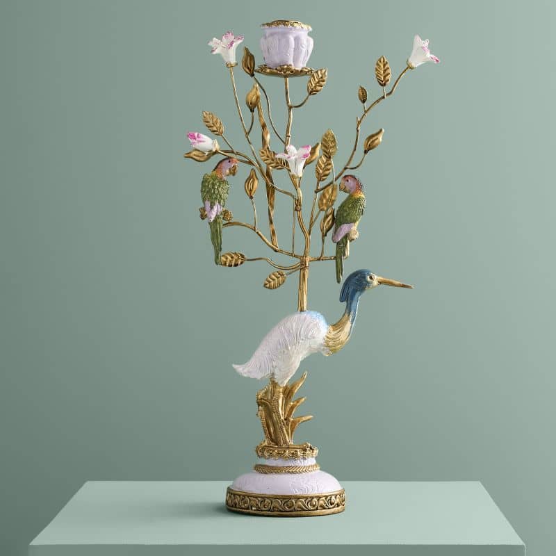 Ornate Heron Candle Holder