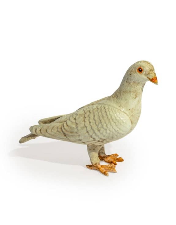 Cast Iron Standing White Dove Figure