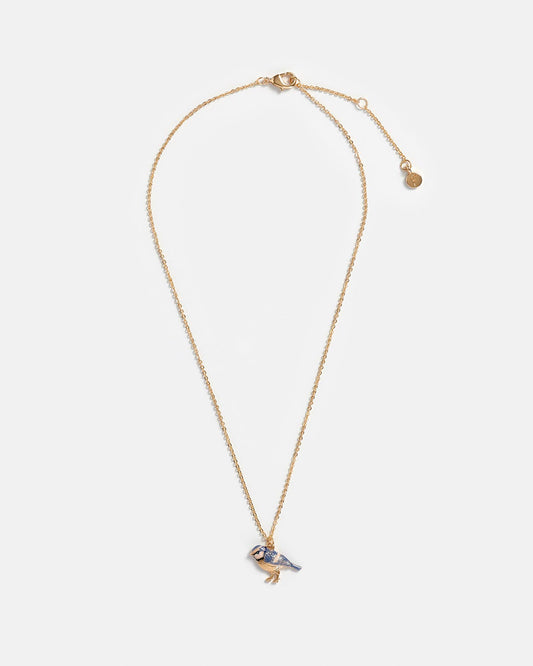 FABLE Enamel Blue Tit Short Necklace