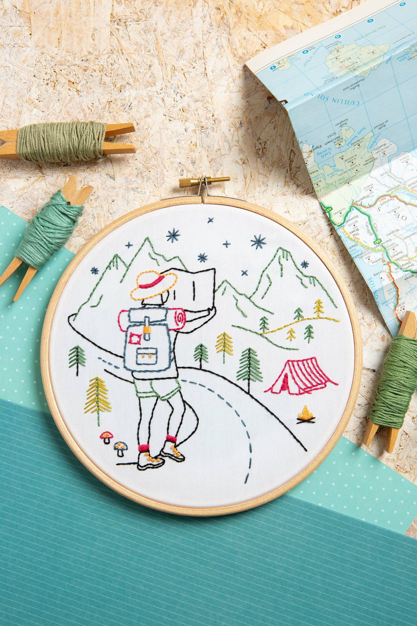 Hiking Embroidery Kit (Explore) | Complete Craft Kit