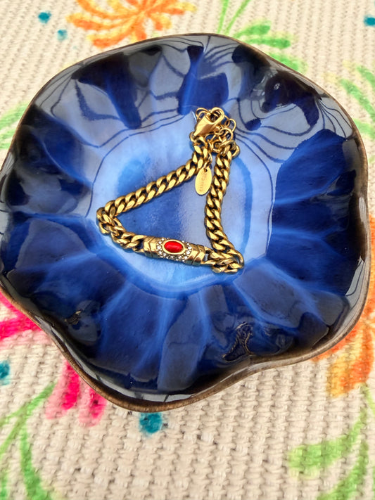 Midnight Bloom Ceramic Ring Dish