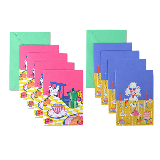 Dinner Party Animal Note Cards