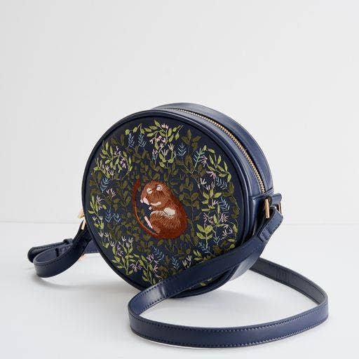 Sleeping Dormouse Embroidered Circle Purse