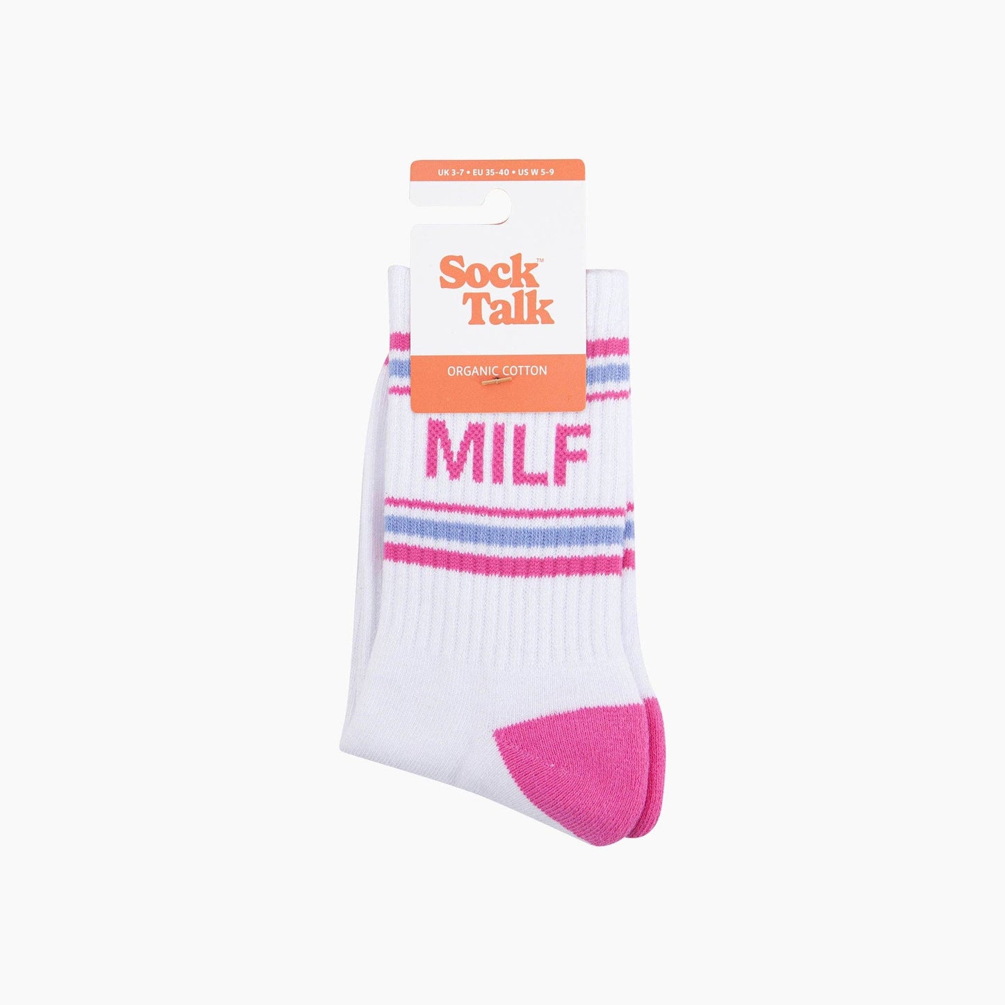 MILF Organic Cotton Sports Socks in White