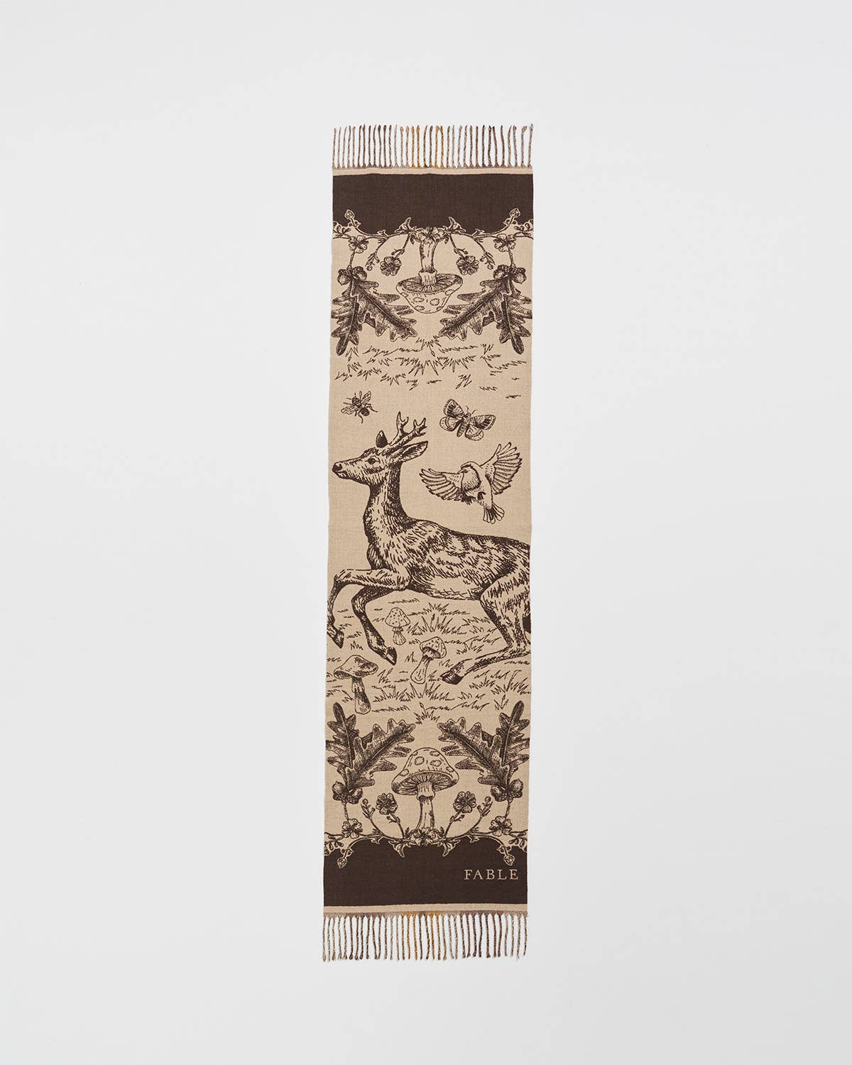 Woodland Tales Taupe Jacquard Scarf