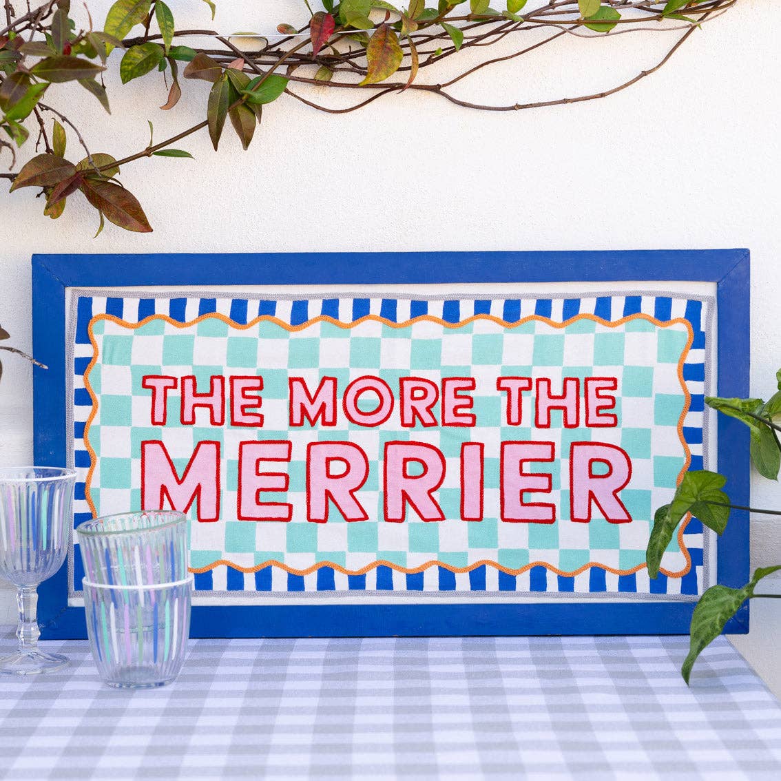 Blue Fabric 'The More The Merrier' Typography Art