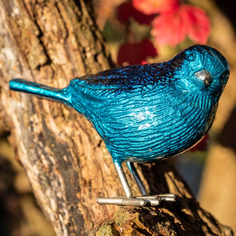 Brushed Aqua Bird 12.5 cm