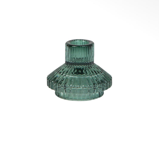 Deco Glass Candle Holder - Sage Green