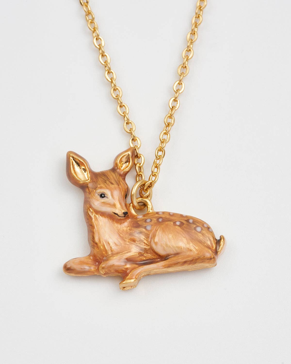 Resting Fawn Gold Chain Necklace