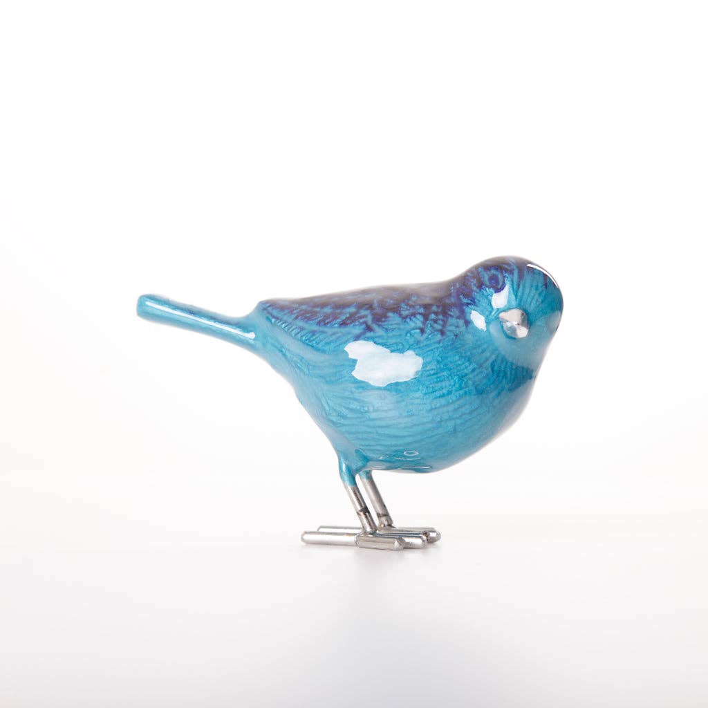 Brushed Aqua Bird 12.5 cm