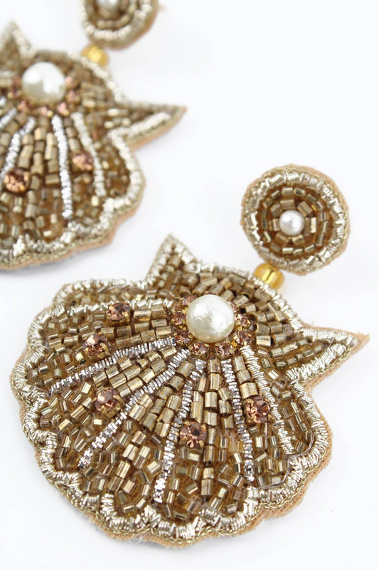 GOLD SHELL EARRINGS