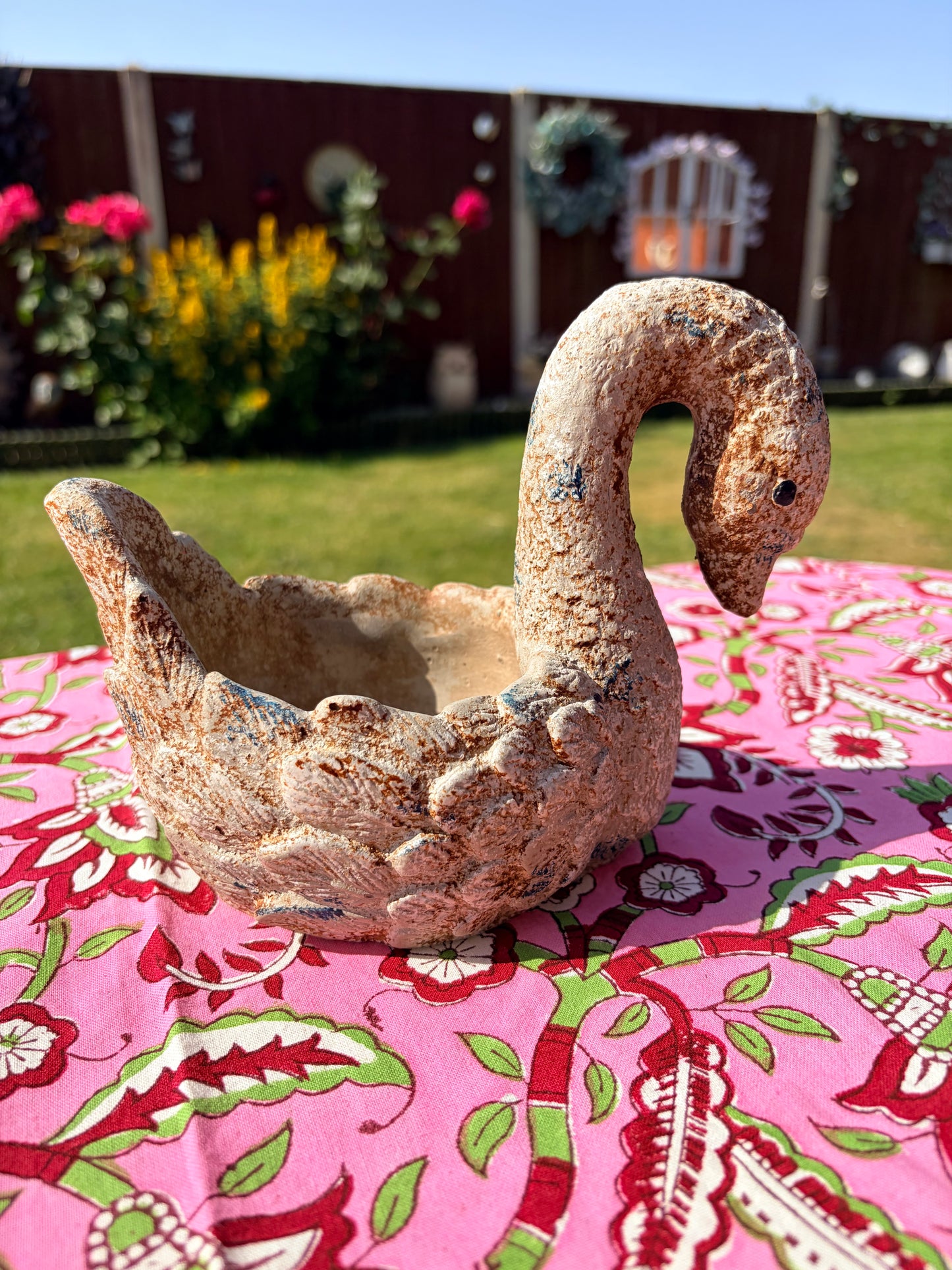 Rustic Swan Planter