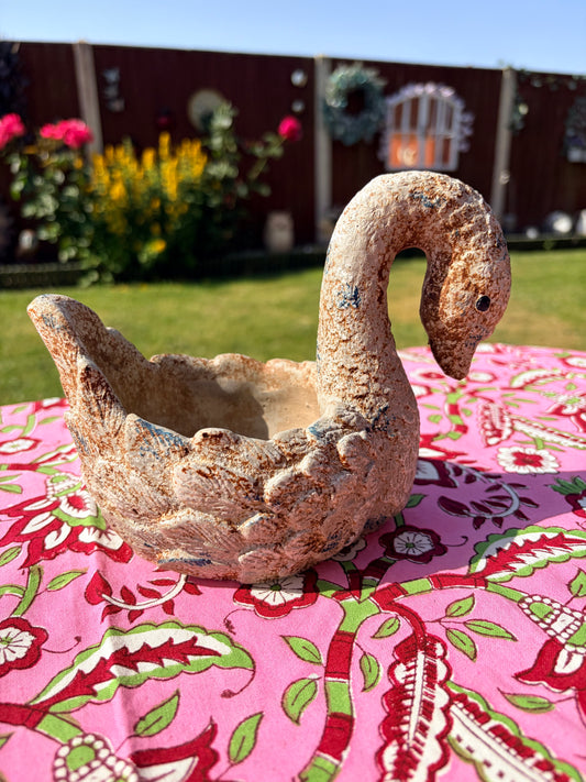 Rustic Swan Planter