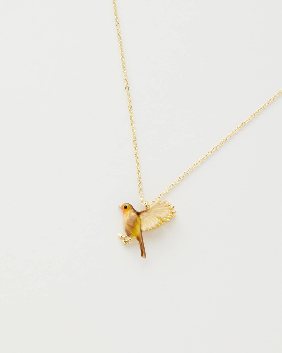 Enamel  Flying Robin Necklace - UK, US & EU