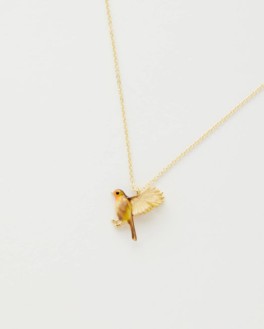 Enamel  Flying Robin Necklace - UK, US & EU