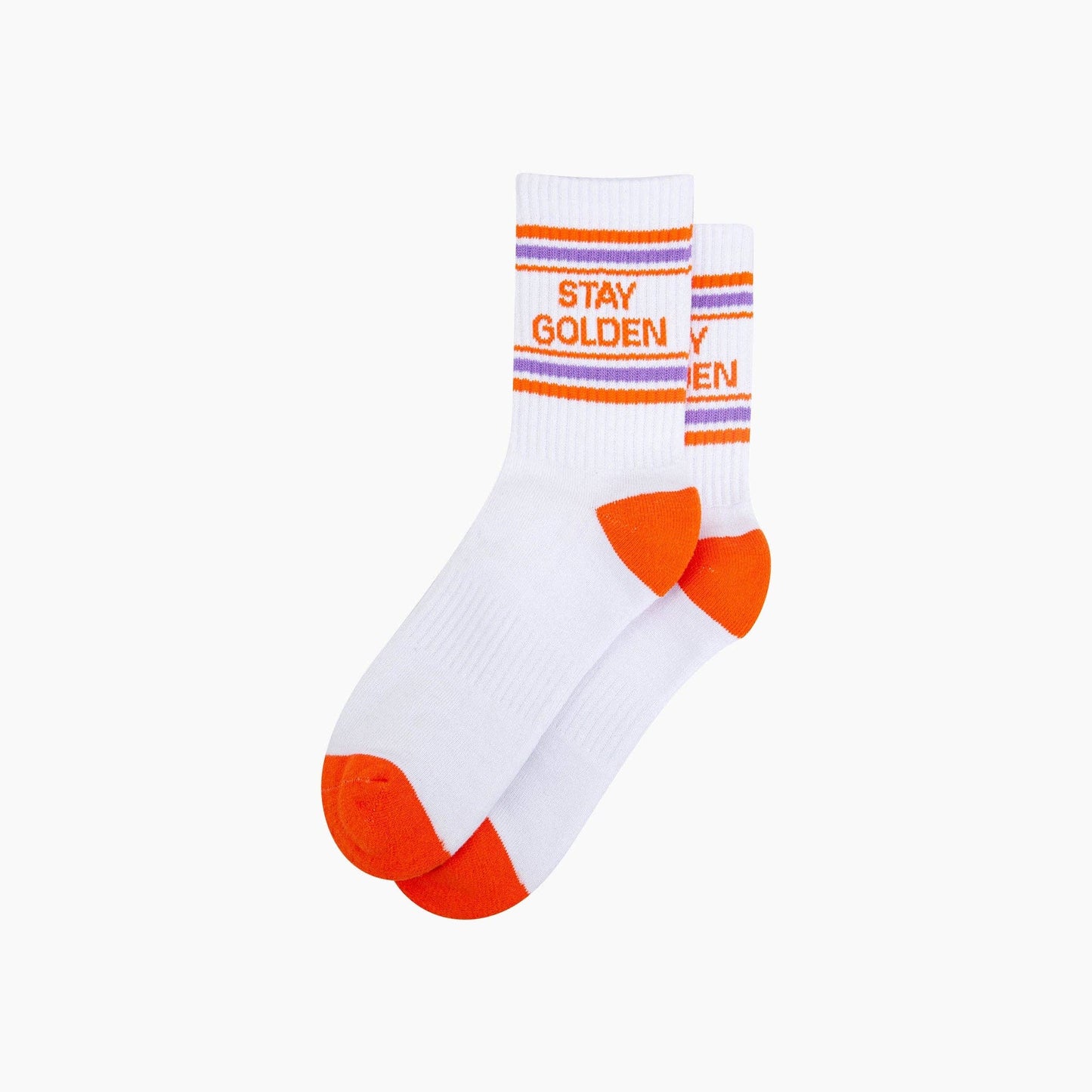 Stay Golden Organic Cotton Sports Socks in White