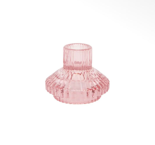 Deco Glass Candle Holder - Blush Pink