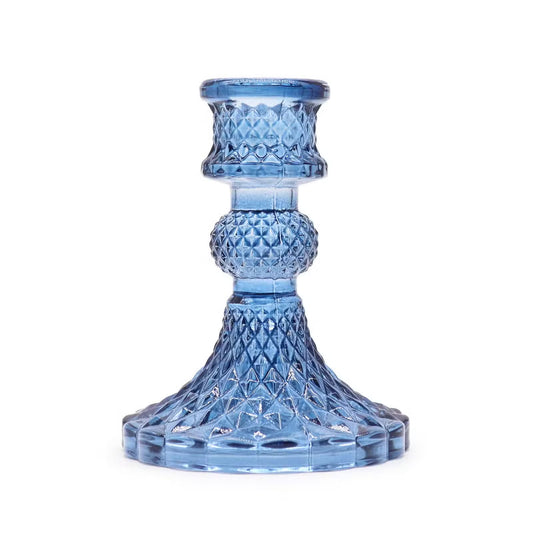 Gatsby Glass Candle Holder - Powder Blue