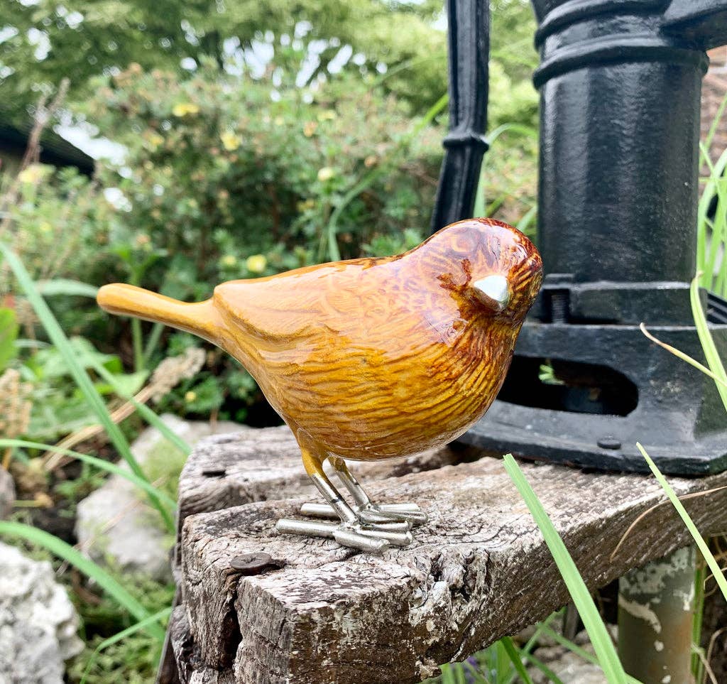 Brushed Gold Bird 12.5 cm