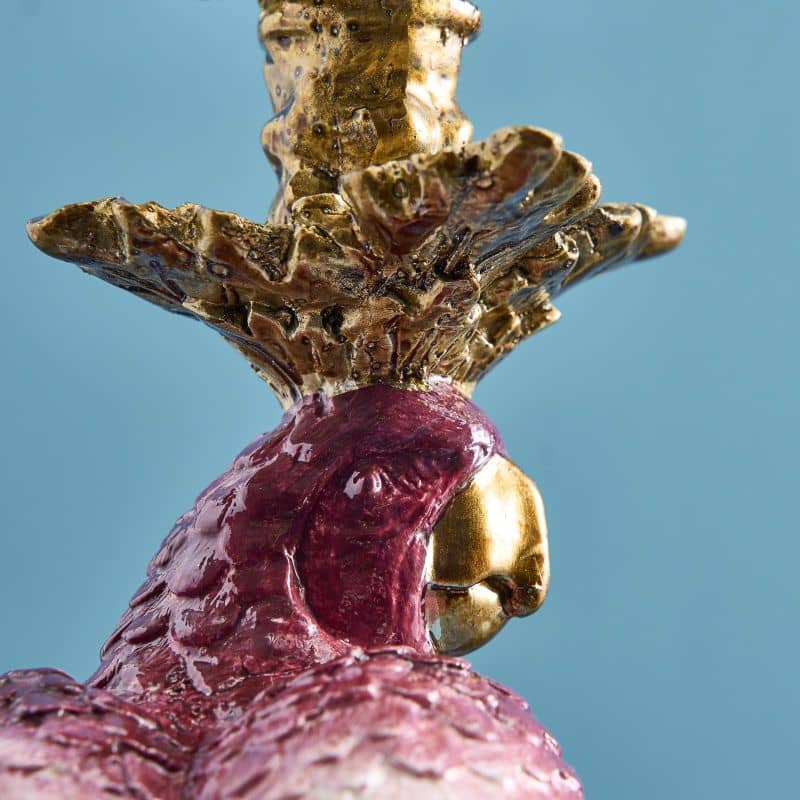 Pair of Parrot Candle Holders - Pink