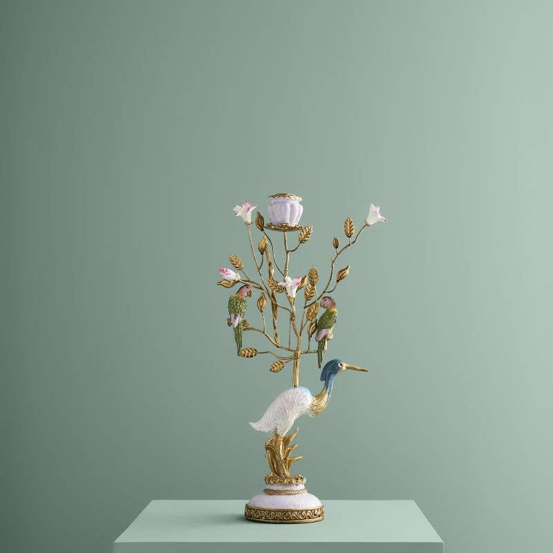 Ornate Heron Candle Holder