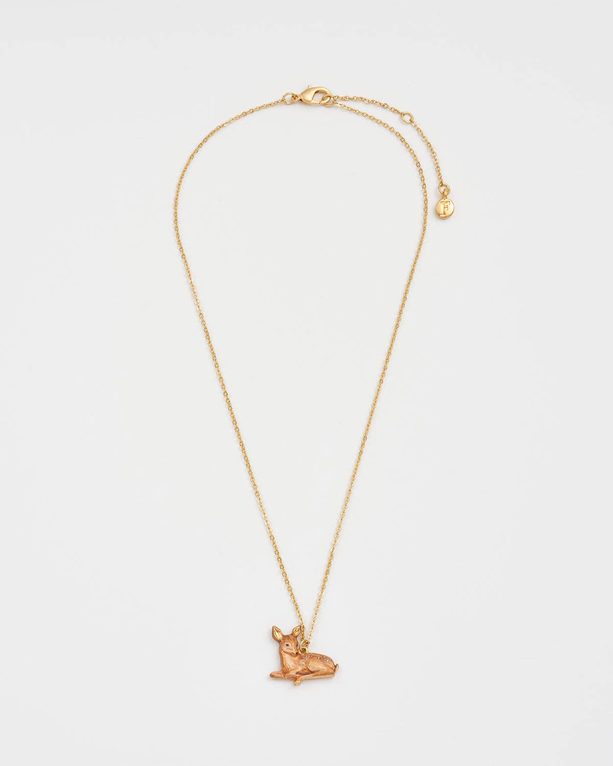 Resting Fawn Gold Chain Necklace
