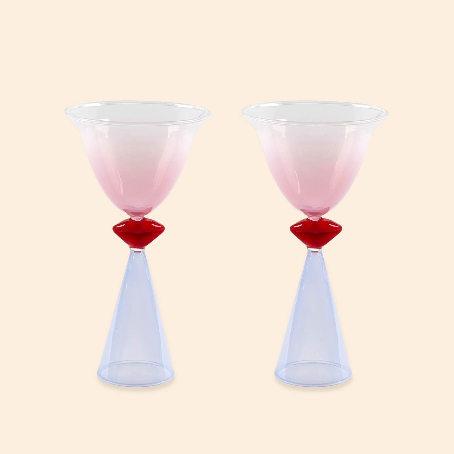 Lips Tinted Cocktail Glasses - Set of 2
