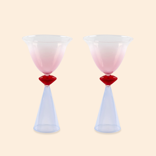 Lips Tinted Cocktail Glasses - Set of 2