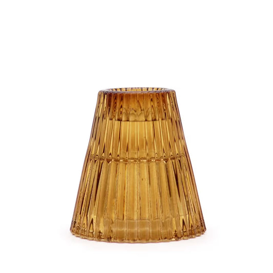 The Mini Château Reversible Glass Candle Holder - Amber