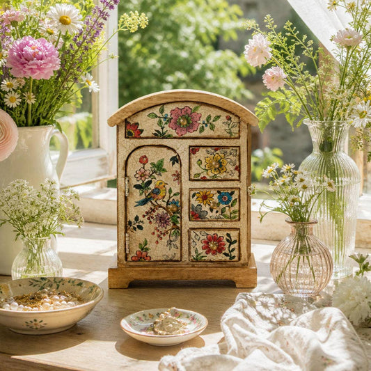 Hand painted Wooden Storage Cabinet