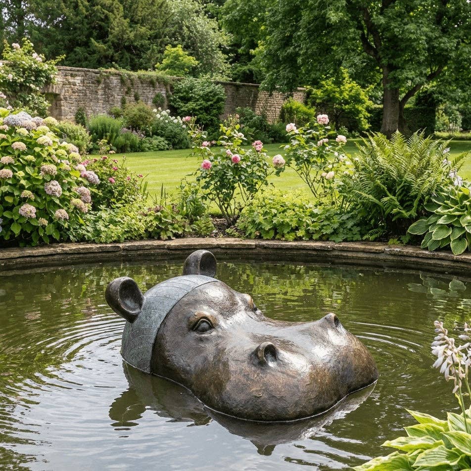 Baby Hippo Garden Ornament
