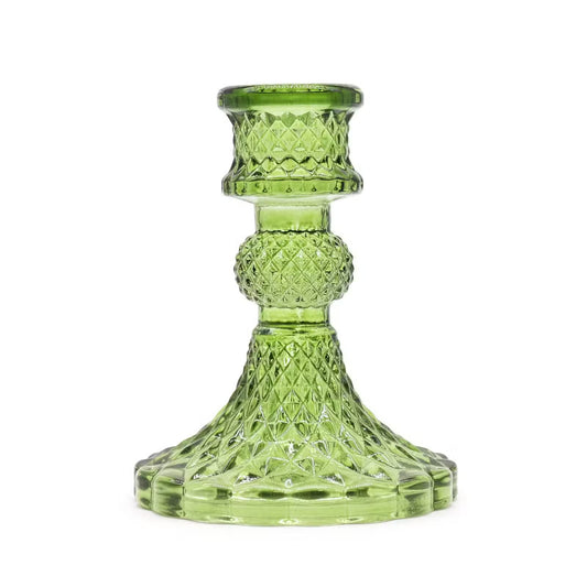 Gatsby Glass Candle Holder - Lime Green