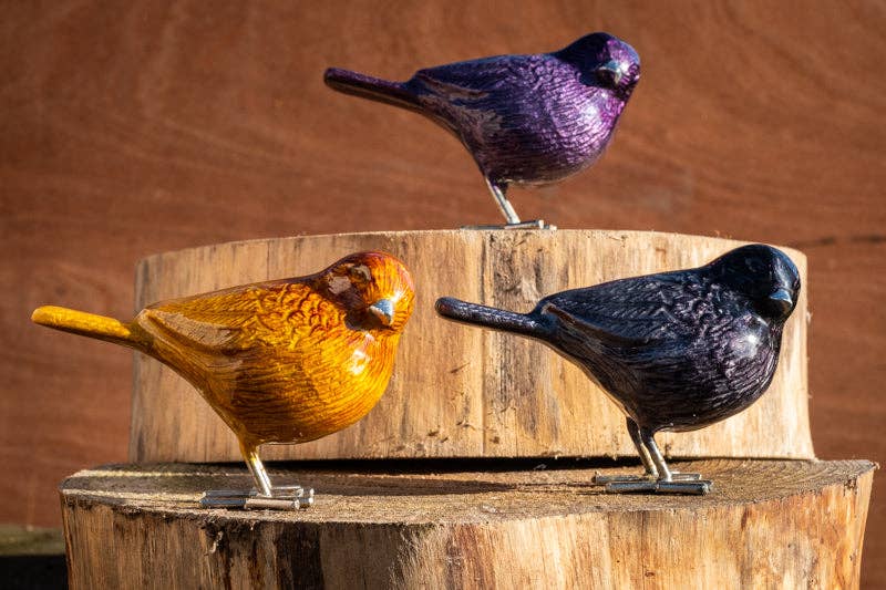 Brushed Gold Bird 12.5 cm