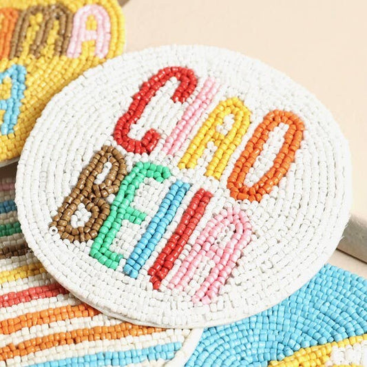 Set of 4 Ciao Bella Hand Beaded Coasters