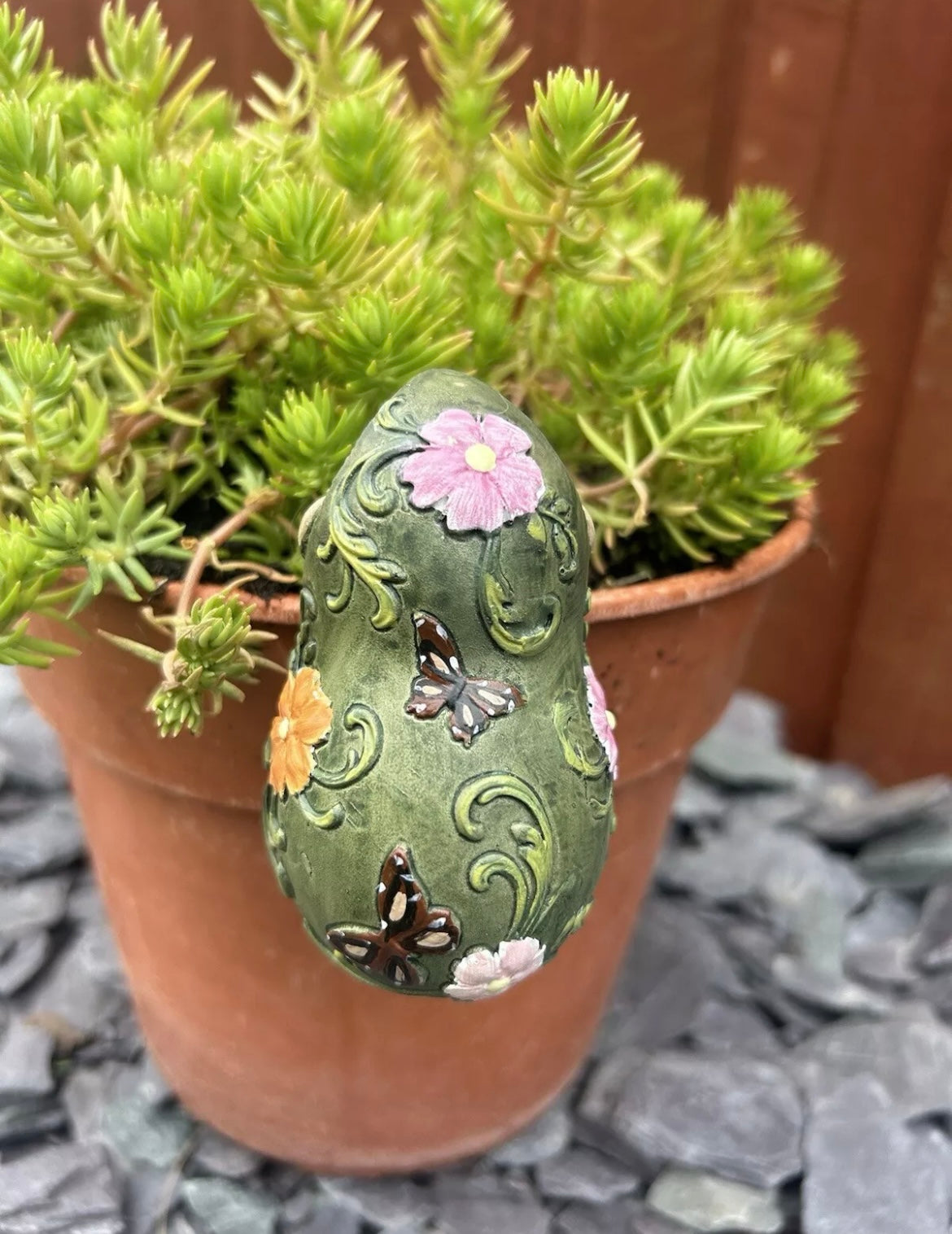 Boho floral hedgehog pot hanger