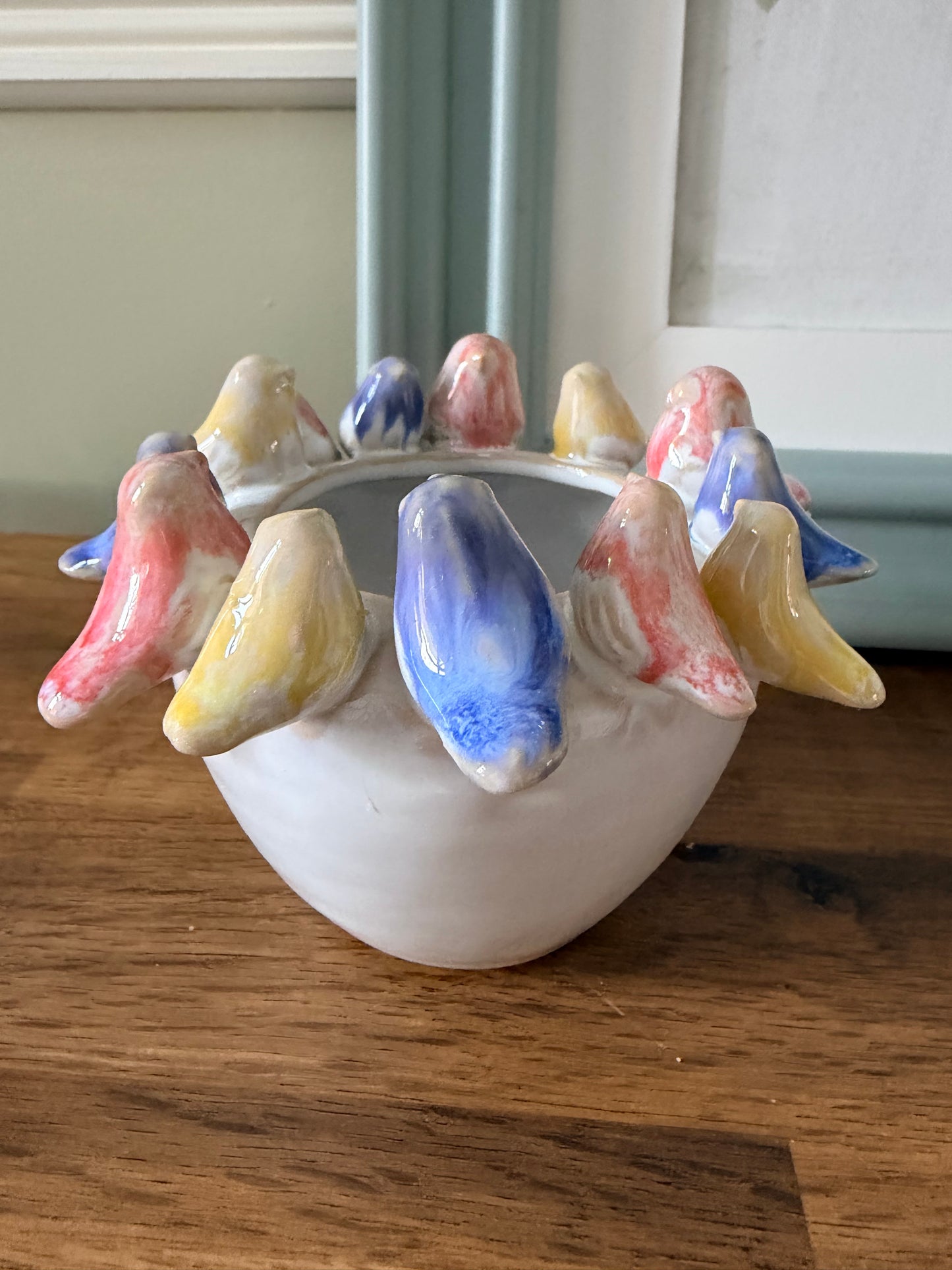 Colourful Bird Trinket Bowl | Ceramic Jewellery Dish