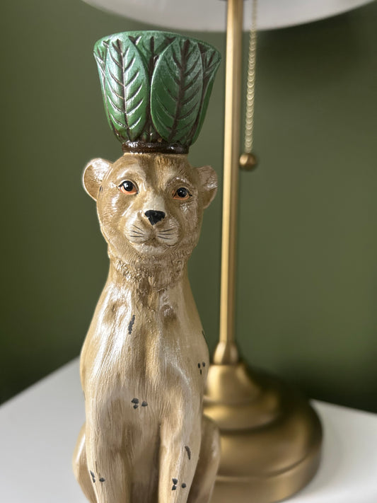 Vintage style leopard candle holder