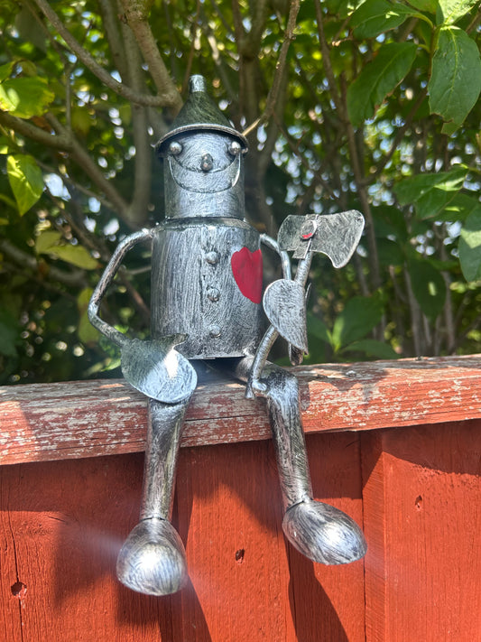 Mini sitting tin man garden ornament