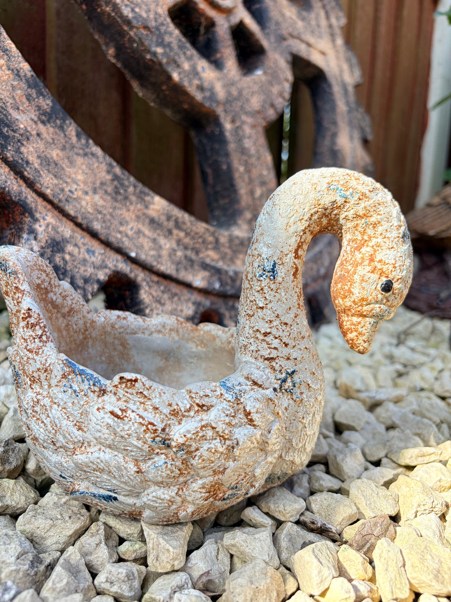 Rustic Swan Planter